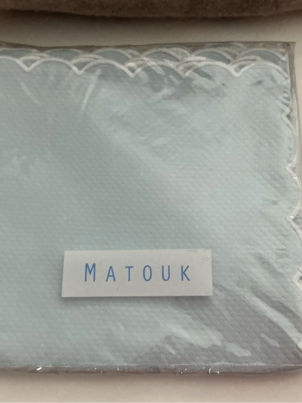 Matouk Savannah Gardens Light Blue Diamond Pique Napkins Set of 4